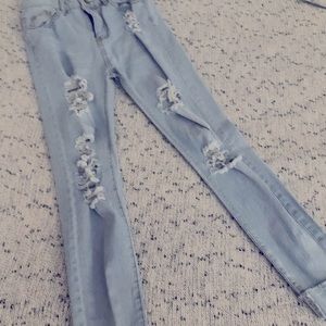 High Waisted Distressed Jeggings